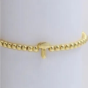 Gold Bubble Initial Bead Bracelet (5100)